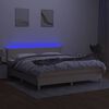 vidaXL Box spring postel s matrac&iacute; a LED kr&eacute;mov&aacute; 180x200 cm textil