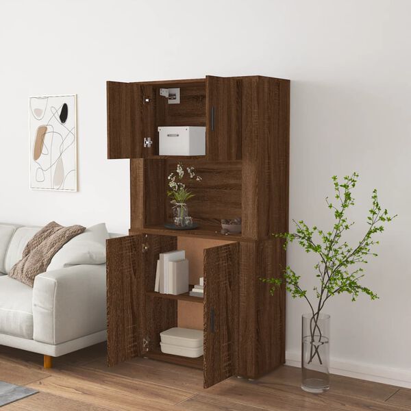 vidaXL Skř&iacute;ň highboard hněd&yacute; dub kompozitn&iacute; dřevo