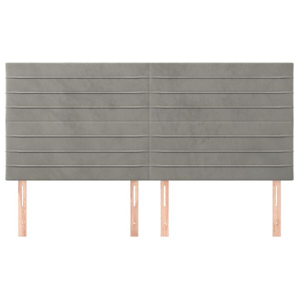 vidaXL Čelo postele světle &scaron;ed&eacute; 160x5x118/128 cm sametov&eacute;