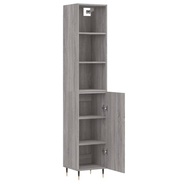 vidaXL Skř&iacute;ň highboard &scaron;ed&aacute; sonoma 34,5 x 34 x 180 cm kompozitn&iacute; dřevo
