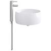 vidaXL Um&yacute;vadlo s bateri&iacute; a odpadem Chrom 38,5 x 38,5 x 16 cm Keramika