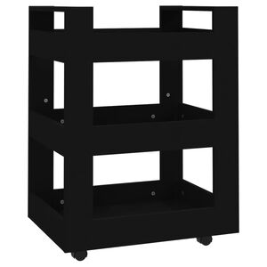 vidaXL Kuchyňsk&yacute; voz&iacute;k čern&aacute; 60 x 45 x 80 cm kompozitn&iacute; dřevo