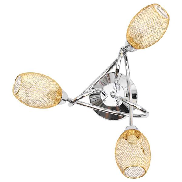 vidaXL Stropn&iacute; sv&iacute;tidlo s pozlacen&yacute;mi st&iacute;nidly pro 3 ž&aacute;rovky G9