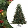 vidaXL Uměl&yacute; v&aacute;nočn&iacute; stromeček Zelen&aacute; 210 cm PVC, kov a plast