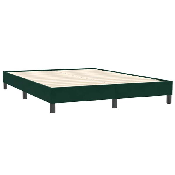 vidaXL Postel Box Spring bez matrace tmavě zelen&aacute; 160x210 cm samet