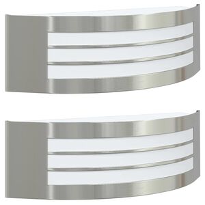 vidaXL Nástěnná venkovní svítidla 2 pcs Stříbrná 32 x 10 x 10 cm