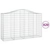 vidaXL Klenut&eacute; gabionov&eacute; ko&scaron;e 20ks 200x50x120/140cm pozinkovan&eacute; železo
