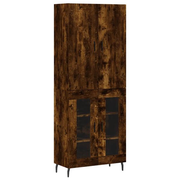 vidaXL Skříň highboard kouřový dub 69,5 x 34 x 180 cm kompozitní dřevo