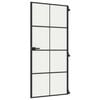 vidaXL Interi&eacute;rov&eacute; dveře &uacute;zk&eacute; čern&eacute; 93x201,5 cm tvrzen&eacute; sklo a hlin&iacute;k