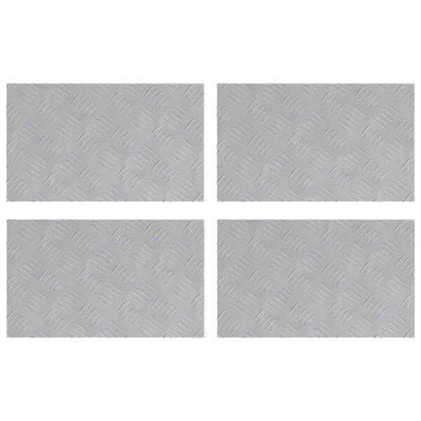vidaXL Schodové nášlapy Obdélníkový 4 pcs Stříbrná 50 x 30 cm Hliník