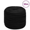 vidaXL Pracovn&iacute; lano čern&eacute; 6 mm 50 m polyester