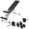 vidaXL Posilovac&iacute; lavice se sadou činek barbell a dumbbell 30,5 kg