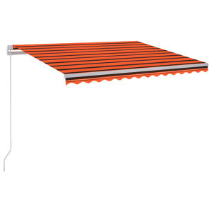 vidaXL Ručně zatahovac&iacute; mark&yacute;za s LED světlem 300x250 cm oranžovohněd&aacute;