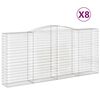vidaXL Klenut&eacute; gabionov&eacute; ko&scaron;e 8 ks 400x50x180/200cm pozinkovan&eacute; železo