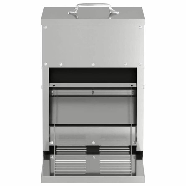 vidaXL Z&aacute;sobn&iacute;k pro slepice s ped&aacute;lem Stř&iacute;brn&aacute; 25 x 42 x 40 cm