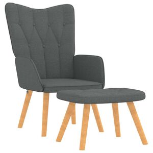 vidaXL Relaxačn&iacute; křeslo se stoličkou tmavě &scaron;ed&eacute; textil