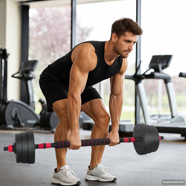 vidaXL 4-v-1 sada činek Čern&aacute; a červen&aacute; 121 x 19,5 x 19,5 cm