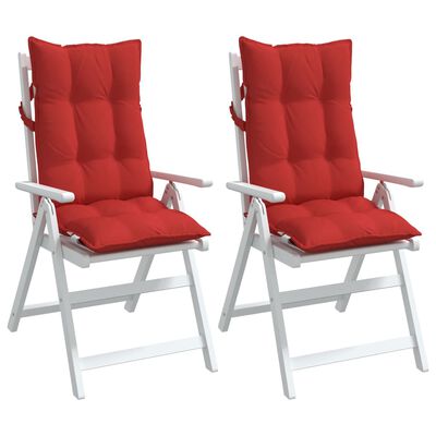 vidaXL Podušky na židli s vysokým opěradlem 2 ks červené látka oxford