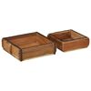 vidaXL Podnos 2 ks Hněd&aacute; 29 x 31 x 10 cm Masivn&iacute; obnovovan&eacute; dřevo