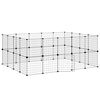 vidaXL 36panelov&aacute; ohr&aacute;dka pro zv&iacute;řata s dv&iacute;řky čern&aacute; 175 x 140 x 70 cm ocel