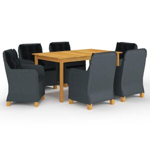 vidaXL 7d&iacute;ln&yacute; zahradn&iacute; j&iacute;deln&iacute; set tmavě &scaron;ed&yacute;