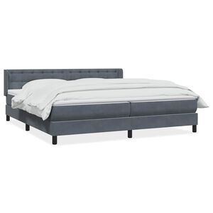 vidaXL Box spring postel s matrac&iacute; tmavě &scaron;ed&aacute; 180x210 cm samet