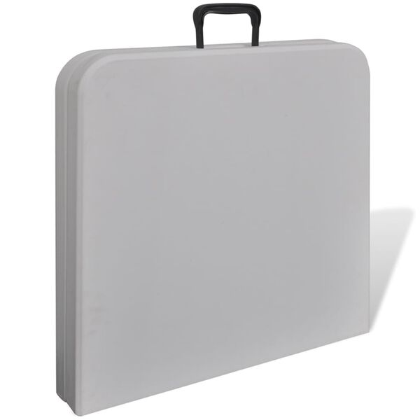 vidaXL Skl&aacute;dac&iacute; zahradn&iacute; stůl 122 cm HDPE b&iacute;l&yacute;