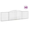 vidaXL Klenut&eacute; gabionov&eacute; ko&scaron;e 8 ks 400x30x100/120cm pozinkovan&eacute; železo