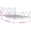 vidaXL Kovov&yacute; r&aacute;m postele s hlavov&yacute;m a nožn&iacute;m čelem b&iacute;l&yacute; 120 x 200 cm