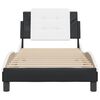 vidaXL R&aacute;m postele bez matrace Zadar čern&yacute; a b&iacute;l&yacute; 100 x 200 cm uměl&aacute; kůže