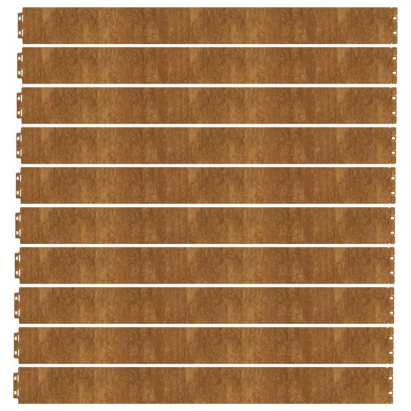 vidaXL Travn&iacute; lemy 10 ks 10 x 103 cm flexibiln&iacute; cortenov&aacute; ocel