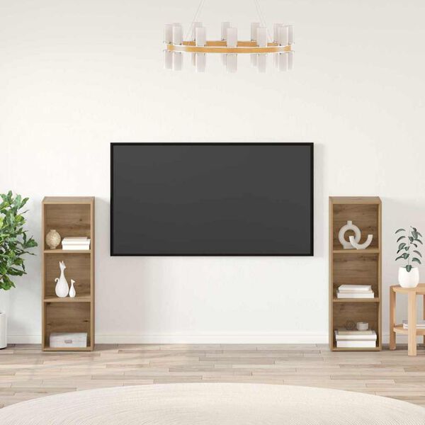 vidaXL Sestava TV skř&iacute;něk 2 pcs Artisanov&yacute; dub 107 x 35 x 37 cm