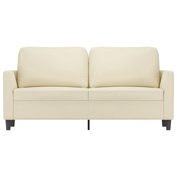 vidaXL 2m&iacute;stn&aacute; pohovka kr&eacute;mov&aacute; 140 cm uměl&aacute; kůže