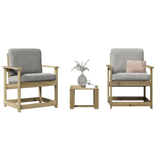 vidaXL 3dílná zahradní sedací souprava impregnovaná borovice