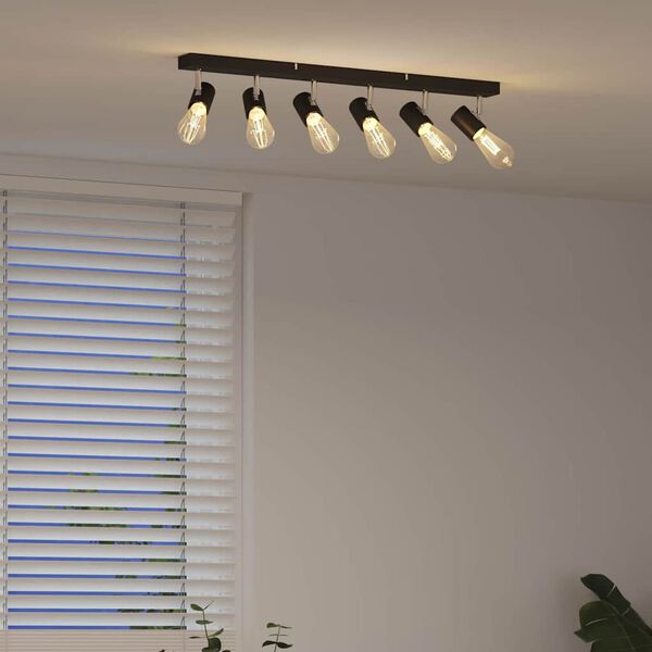 vidaXL Stropn&iacute; bodov&eacute; světlo s reflektory Čern&aacute; 73 x 6,5 x 11,5 cm kov