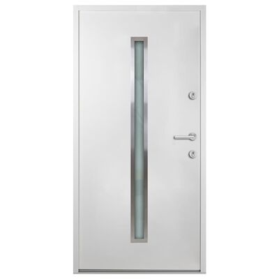 vidaXL Vchodové dveře bílé 90 x 200 cm hliník