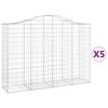 vidaXL Klenut&eacute; gabionov&eacute; ko&scaron;e 5 ks 200x50x140/160cm pozinkovan&eacute; železo
