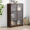 vidaXL Highboard s dvířky hnědý dub 68 x 37 x 109 cm kompozitní dřevo