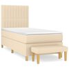 vidaXL Box spring postel s matrac&iacute; kr&eacute;mov&aacute; 90x200 cm textil