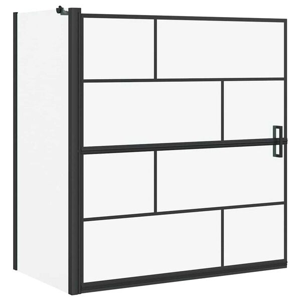 vidaXL Sprchová obrazovka do vany Černá a průhledná 116 x 68 x 128 cm