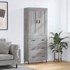 vidaXL Skříň highboard šedá sonoma 69,5 x 34 x 180 cm kompozitní dřevo