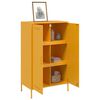vidaXL Skříň highboard hořčicově žlutá 68 x 39 x 113 cm ocel