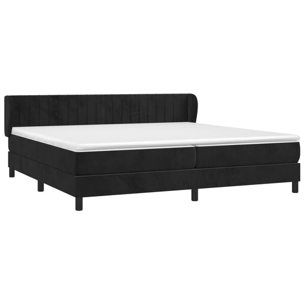 vidaXL Box spring postel s matrac&iacute; čern&aacute; 200x200 cm samet