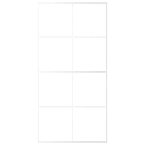 vidaXL Posuvn&eacute; dveře ml&eacute;čn&eacute; ESG sklo a hlin&iacute;k 102,5 x 205 cm b&iacute;l&eacute;