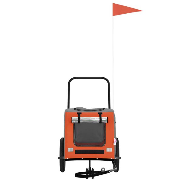 vidaXL Vozík za kolo pro domácí mazlíčky s úložištěm Oranžová a šedá