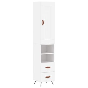 vidaXL Skř&iacute;ň highboard b&iacute;l&aacute; 34,5 x 34 x 180 cm kompozitn&iacute; dřevo