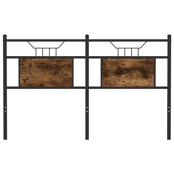 vidaXL N&aacute;hradn&iacute; čelo postele kouřov&yacute; dub 137 cm kompozitn&iacute; dřevo a ocel