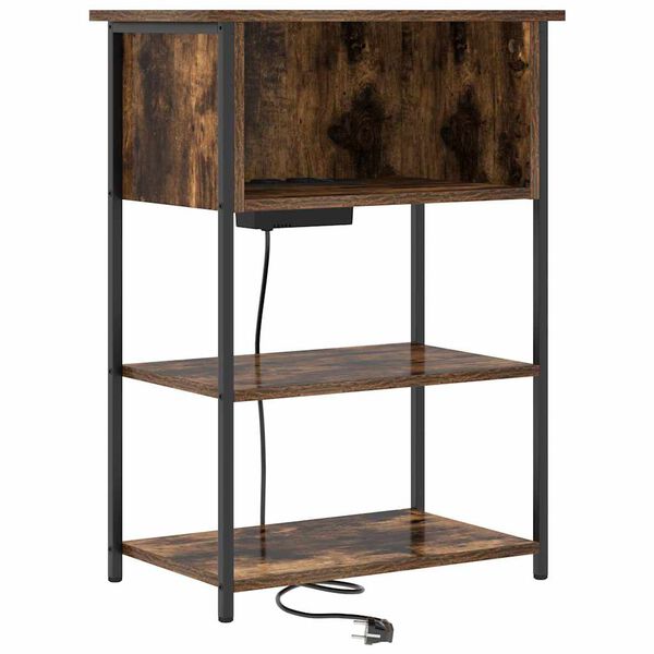 vidaXL Nočn&iacute; skř&iacute;ňka Kouřov&yacute; dub 55 x 31 x 76 cm kompozitn&iacute; dřevo