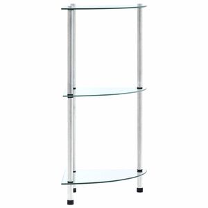 vidaXL 3patrov&aacute; police průhledn&aacute; 30 &times; 30 &times; 67 cm tvrzen&eacute; sklo