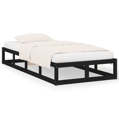 vidaXL Rám postele černý 100 x 200 cm masivní dřevo